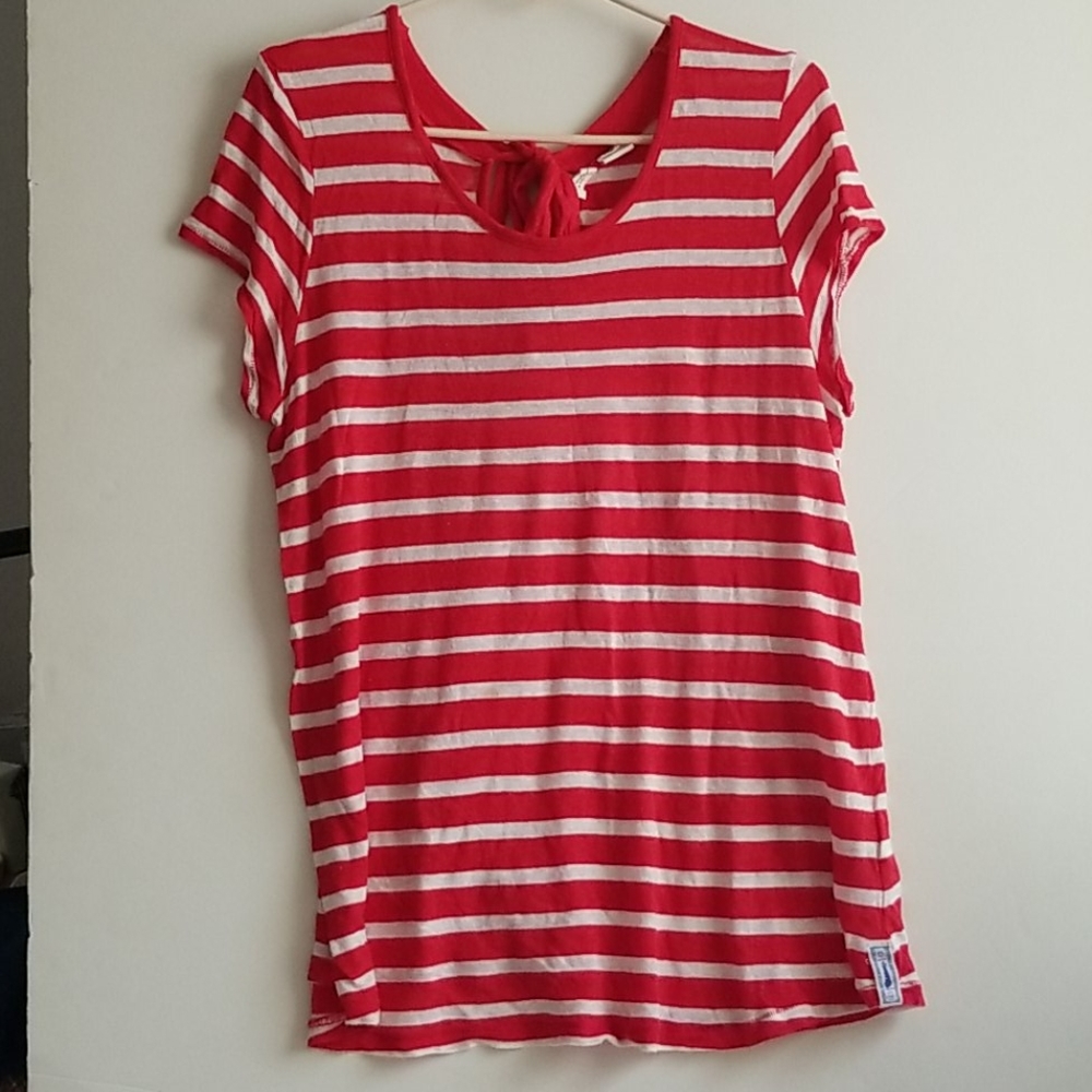Pre-loved red strip women top size XL